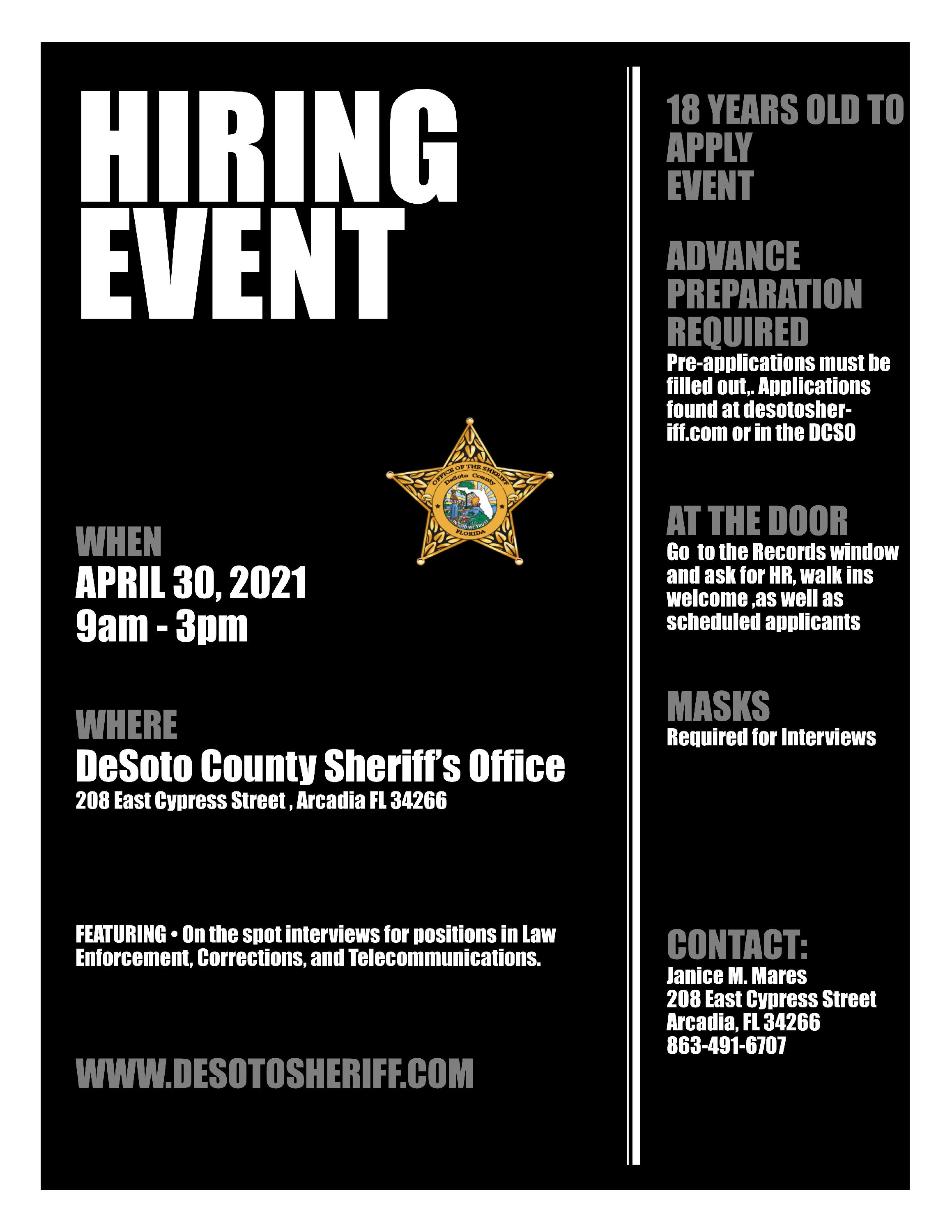 April Hiring Event with star